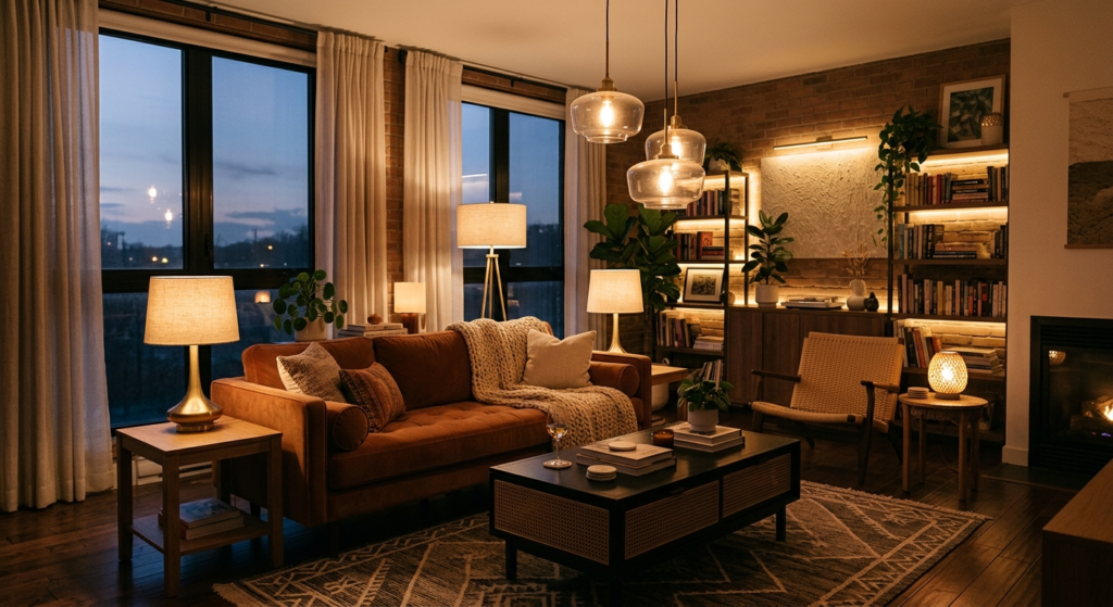 Belysning der skaber atmosfære i hver etage