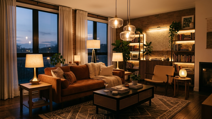 Belysning der skaber atmosfære i hver etage