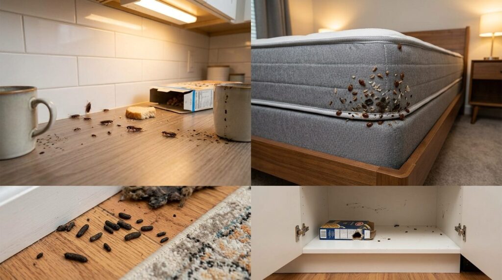 Modern home interior showing comparison of different pest pr